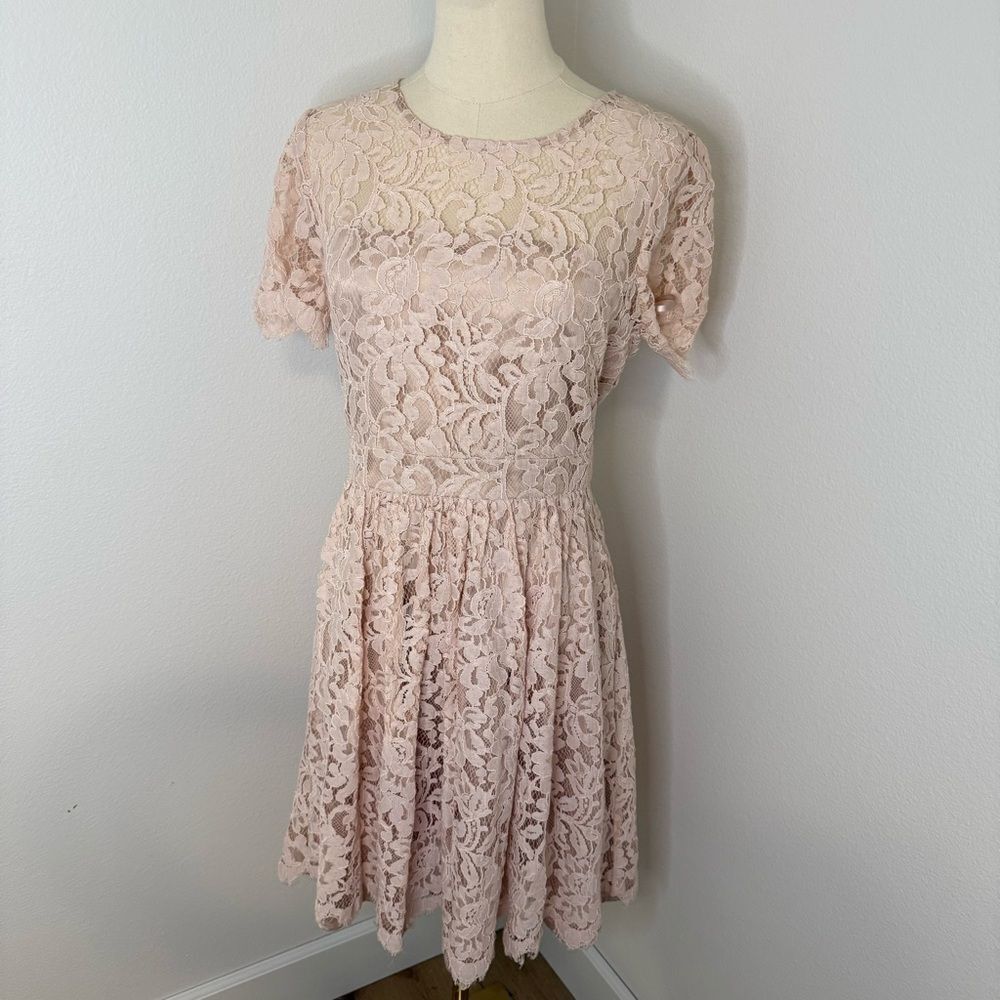 [Eliza J] Blush Lace Mini Dress - Size 8‎
